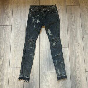 Represent Black Distressed Skinny Jeans